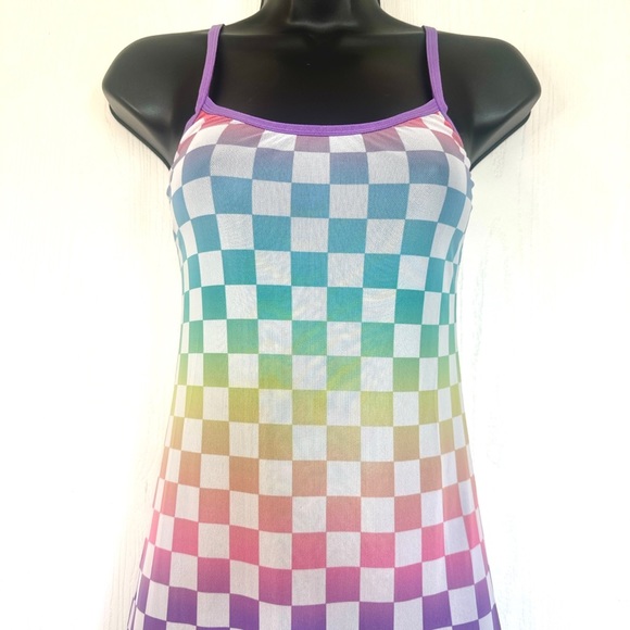 Sugar Thrillz Pastel Rainbow Mesh Dress - Picture 4 of 7